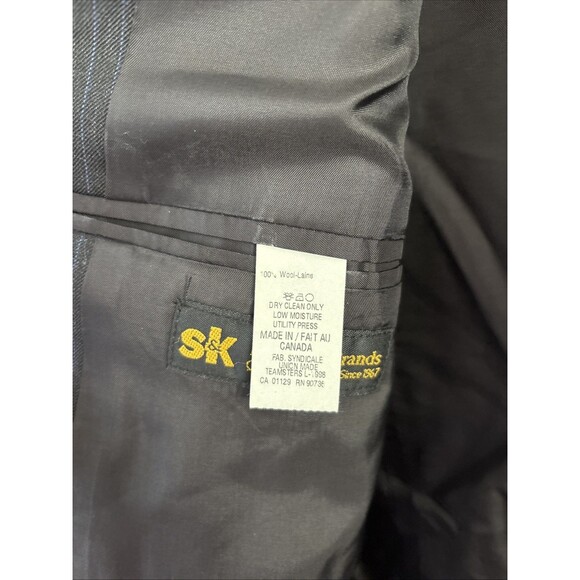 Lauren Ralph Lauren Men’s Black Wool Sports Jacket Blazer Blue Stripes 44R - Picture 7 of 12